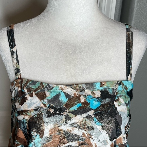 ST Tropez Swimwear Romper Geometric Metallic Adjustable Straps One Piece Suite 8 - Picture 12 of 14